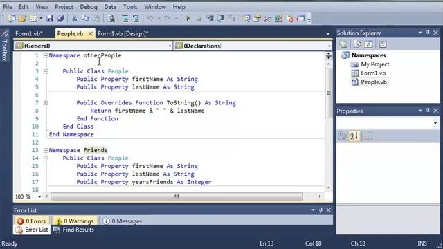 Visual Basic Tutorial - 103 - Accessing Classes in Namespaces смотреть онлайн