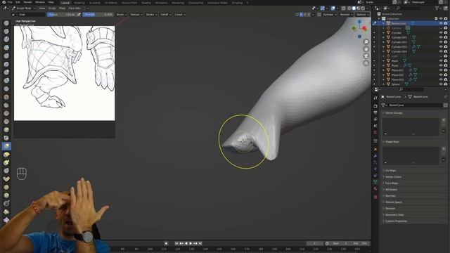 Блендер 3д уроки "Создание тела - Создание коммерческого игрового 3D персонажа эпизод 03" смотреть онлайн