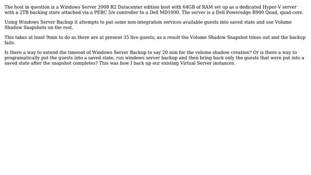 Hyper-V host backup failing using Windows Server Backup смотреть онлайн