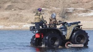 Квадроцикл СОКОЛ. Тест на воде и по снегу.