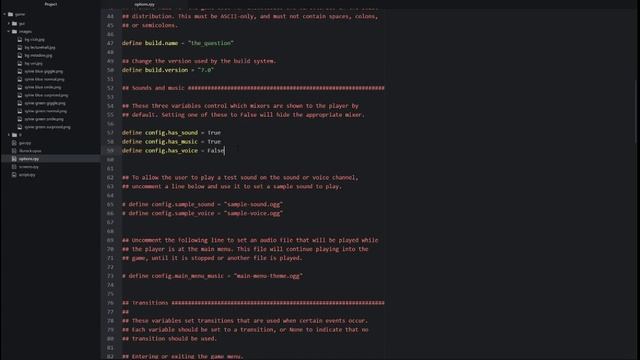 Ren'Py 7.0: Learning Ren'Py: Editing options.rpy смотреть онлайн