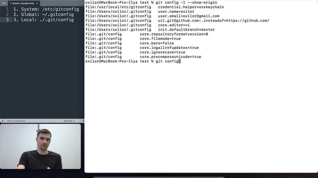 Как настроить git (git config) смотреть онлайн