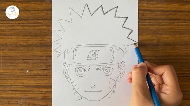 how to draw Naruto Uzumaki step-by-step using just a pencil || Easy drawings for beginners смотреть онлайн
