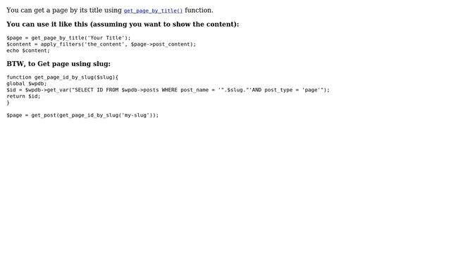 Wordpress: Get page content using slug (4 Solutions!!) смотреть онлайн