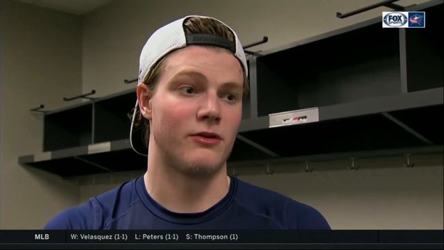 Eric Robinson describes incredible experience of 1st NHL game | BLUE JACKETS-PREDATORS POSTGAME смотреть онлайн