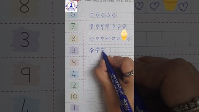 TODDLEDOM - SR.K.G. -Maths -Activity -Draw object to show the number value смотреть онлайн