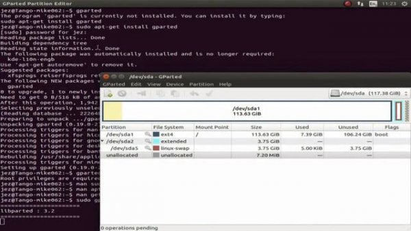 Format memory cards in linux using gparted