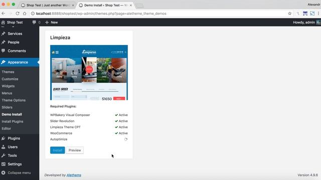 Limpieza Cleaning Company WordPress Theme Demi Import Tool смотреть онлайн