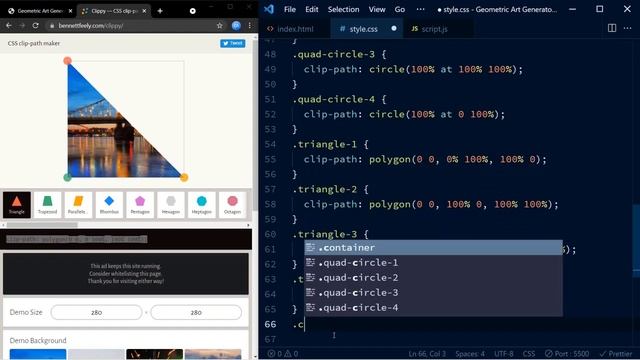 Geometric Art Generator | Javascript Project | With Source Code смотреть онлайн
