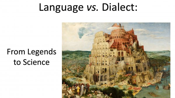 Lecture 2: What is a Dialect?