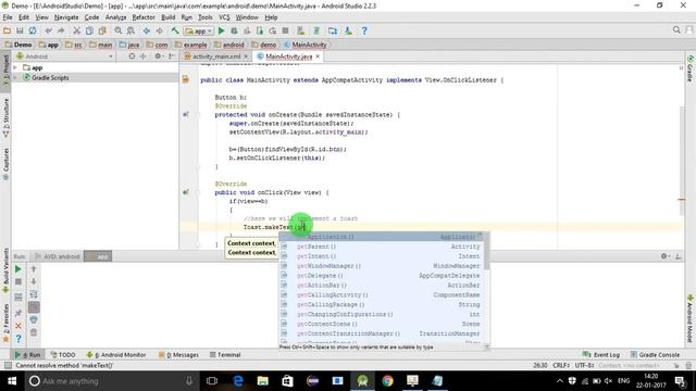 Android Toast Example смотреть онлайн