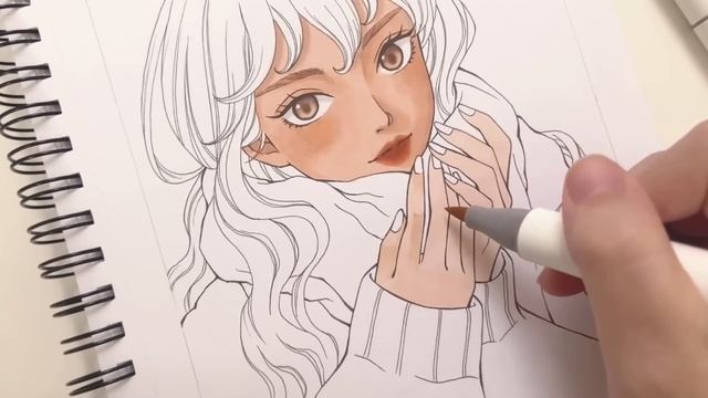 ? Draw with me / Marker Art "Winter girl" Process / Ohuhu 320 Alcohol Brush Markers Review смотреть онлайн