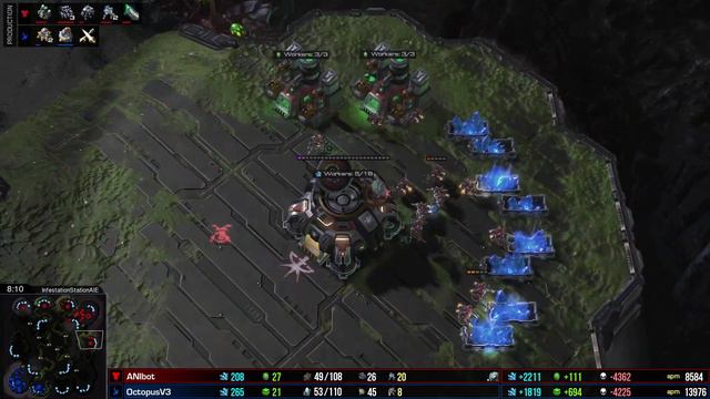 40000 APM! - Starcraft 2 AI - ANIBot vs Octopus смотреть онлайн