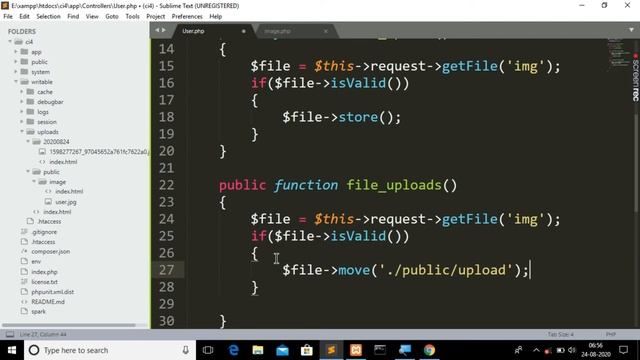 File Upload in Codeigniter 4 смотреть онлайн