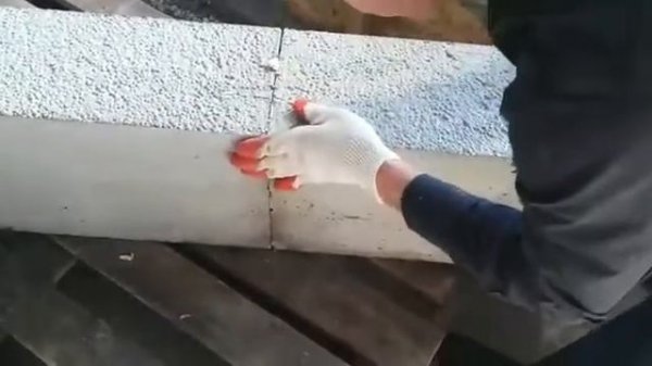 Монтаж полистиролбетонных блоков полиуретановым строительно-монтажным клеем "TERMOLIT