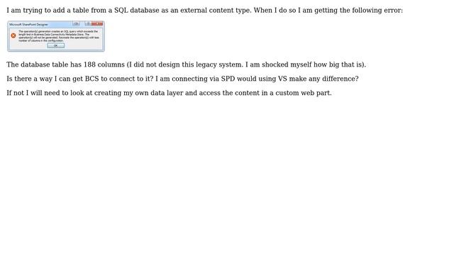 The operation(s) generations creates an SQL query which exceeds the length limit in Business... смотреть онлайн