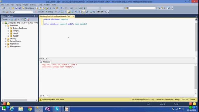 1. SQL Server Tutorial - Telugu (Create Statement) смотреть онлайн