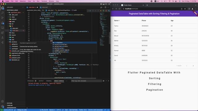 Flutter DataTable With Pagination Sorting And Filtering | Flutter PaginatedDataTable + Source Code смотреть онлайн
