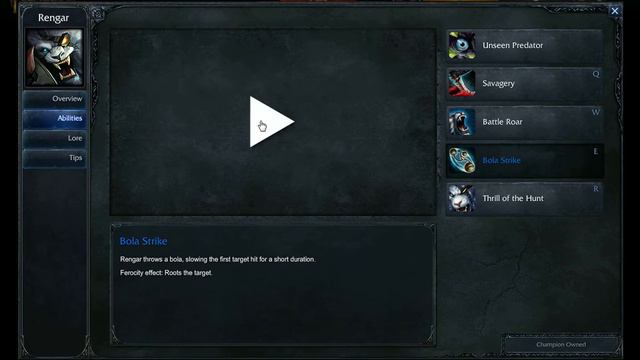 League of Legends Rengar Abilities смотреть онлайн