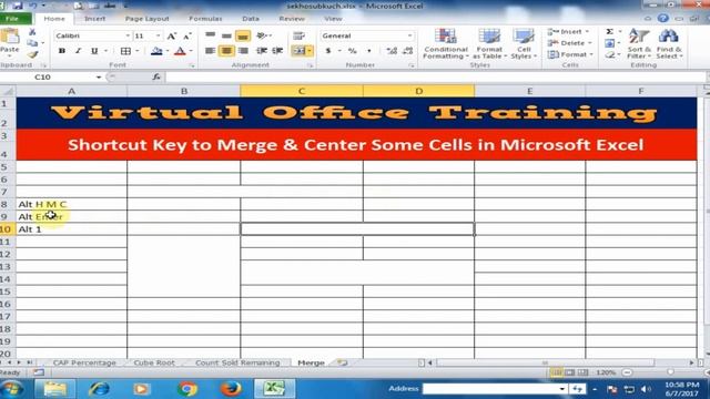 Shortcut Key to Merge and Center Some Cells in Microsoft Excel : Excel Tips and Tricks смотреть онлайн