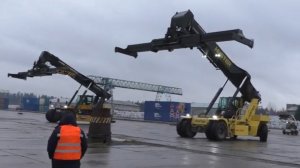 Контейнеровоз Показательные выступления проезды в рамках Экскурсия Лесосибирский порт Ричстакеры