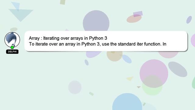 Array : Iterating over arrays in Python 3 смотреть онлайн