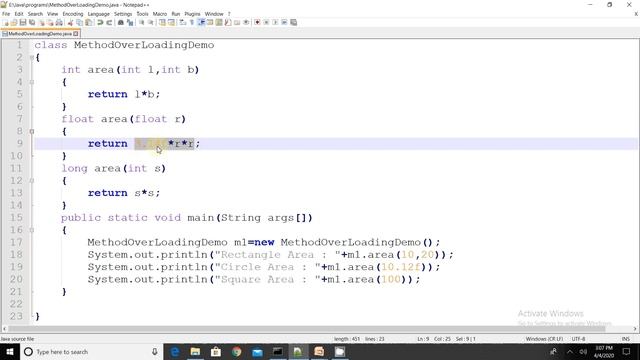Method Over Loading(Function Over Loading) - Java смотреть онлайн