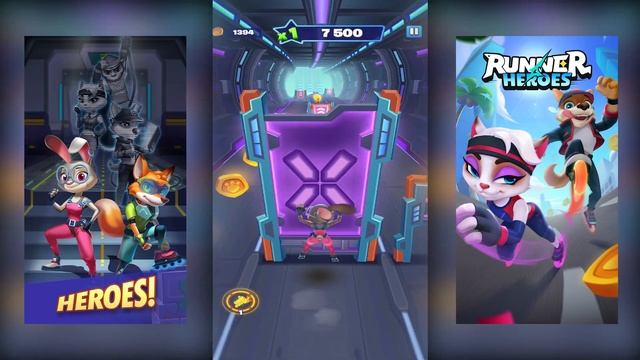 Runner Heroes: Endless Skating - Bunny - Gameplay Walkthrough Part #1 смотреть онлайн