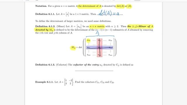 Linear Algebra 6.1 - Cofactor Expansion and Determinants (1 of 5) NEW смотреть онлайн
