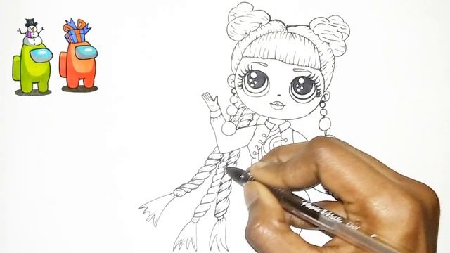 Roller Chick LOL OMG Fashion Doll Drawing | How To Draw Roller Chick Fashion Doll Easy смотреть онлайн