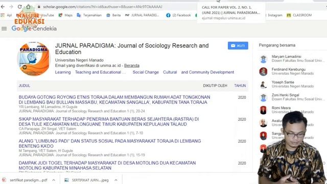 CALL FOR PAPER JURNAL PARADIGMA:Journal of Sociology Research and Education Vol. 2 No. 1 (Juni 2021 смотреть онлайн