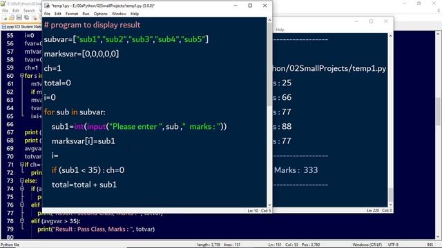 Python program display student result based on the input marks | #PythonProject 103 | Highblix смотреть онлайн