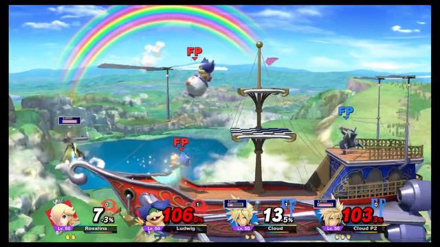 Super Smash Bros Ultimate Amiibo Fights   Request #8783 Rosalina & Ludwig Vs Clouds