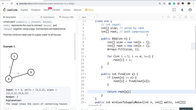 LeetCode 1168. Optimize Water Distribution in a Village Explanation and Solution смотреть онлайн