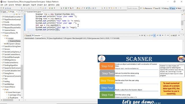 How to get and read values from user using Scanner class ? | Java Coding Exercise | @TechRanch смотреть онлайн