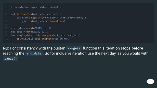 Iterating through a range of dates in Python смотреть онлайн