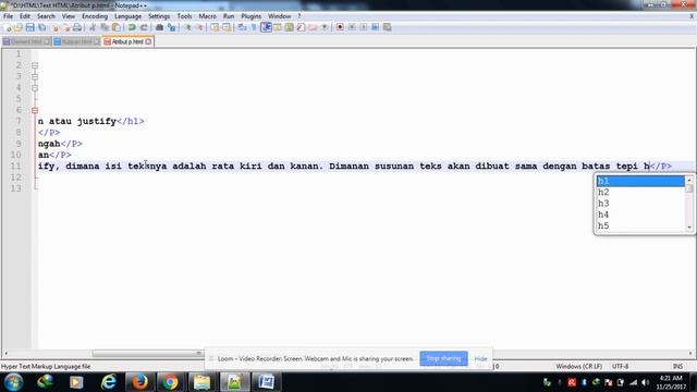 Tutorial Text HTML Part 3 Membuat Paragraf rata kiri, tengah, kanan atau justify смотреть онлайн