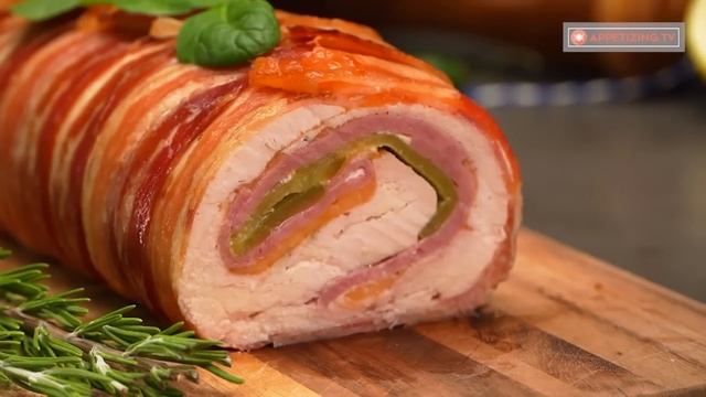This roulade is fantastic! With chicken breast and bacon - tender and juicy смотреть онлайн