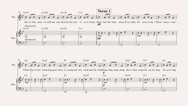 Violin - Carol of the Bells - Christmas Carol - Sheet Music, Chords, & Vocals