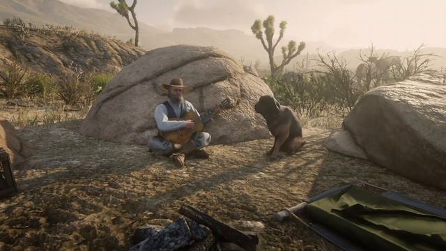 Red Dead Online — Just an NPC playing "Wayfaring Stranger" (Feat. a Bloodhound) смотреть онлайн