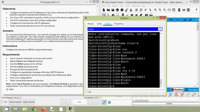 2.9.1 Packet Tracer - Basic Switch and End Device Configuration смотреть онлайн