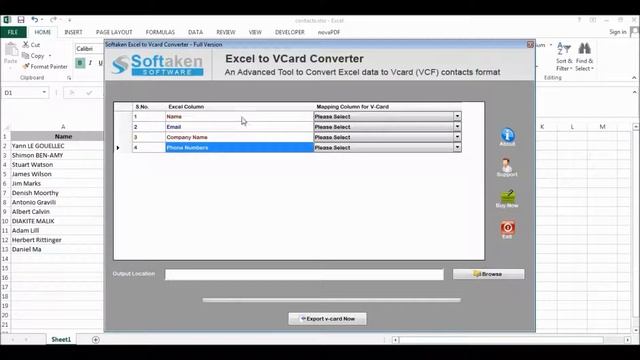 Softaken Excel to Vcard Converter Version 1.0 смотреть онлайн