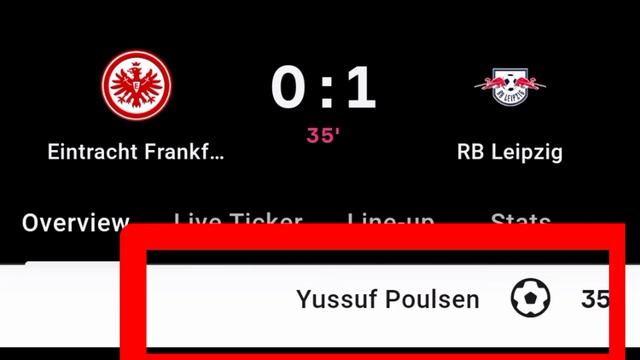 Yussuf Poulsen Goal Vs Eintracht Frankfurt | Eintracht Frankfurt Vs RB Leipzig | 0-1 | смотреть онлайн