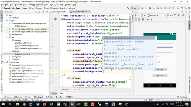 Android Studio Tutorial - How to Create Rounded Button and Border for Edit Text смотреть онлайн