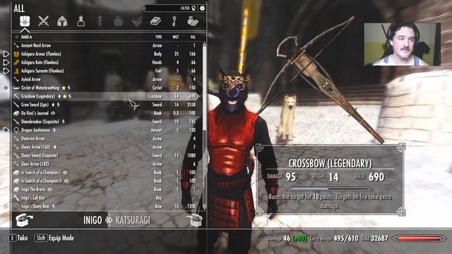 The Search For Inigo's Ebony Bow - Skyrim Modded Ep 186
