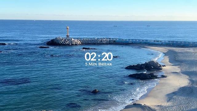 2hr Study With Me | Calm Piano + Ocean Waves🌊 + Background Noise| Pomodoro 25/5 | 스터디 윗미 | 집중공부 2시 смотреть онлайн