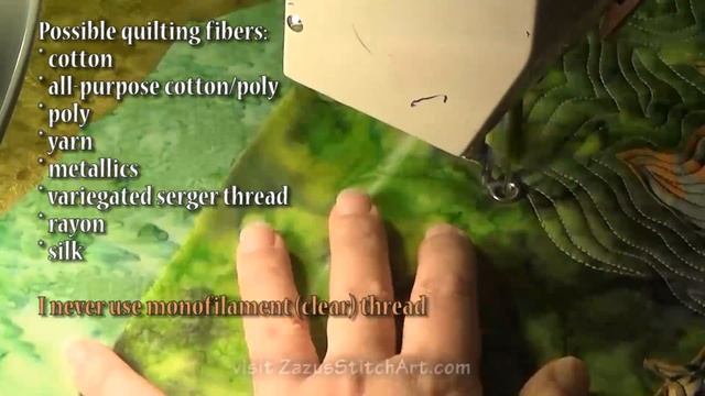 Free-Motion Quilt Sky & Foreground | Part 3 Landscape Quilting Tutorial | Fiber Art by Zazu смотреть онлайн