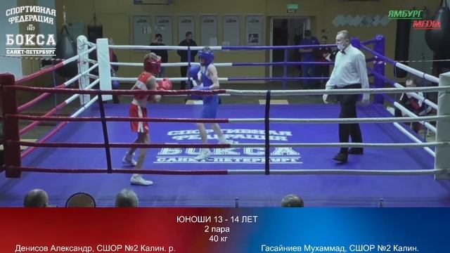 40 kg : Денисов Александр , СШОР №2 Калин . р. vs Гасайниев Мухаммад , СШОР №2 Калин. смотреть онлайн