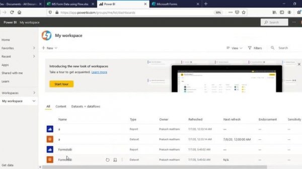 How to Connect Excel Online To Power BI. Forms Responses + Excel Online + Power BI Schedule Refresh