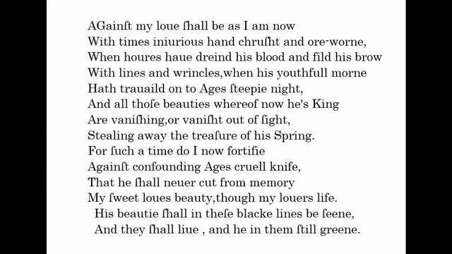 Reading of Sonnet 63 Shakespeare смотреть онлайн